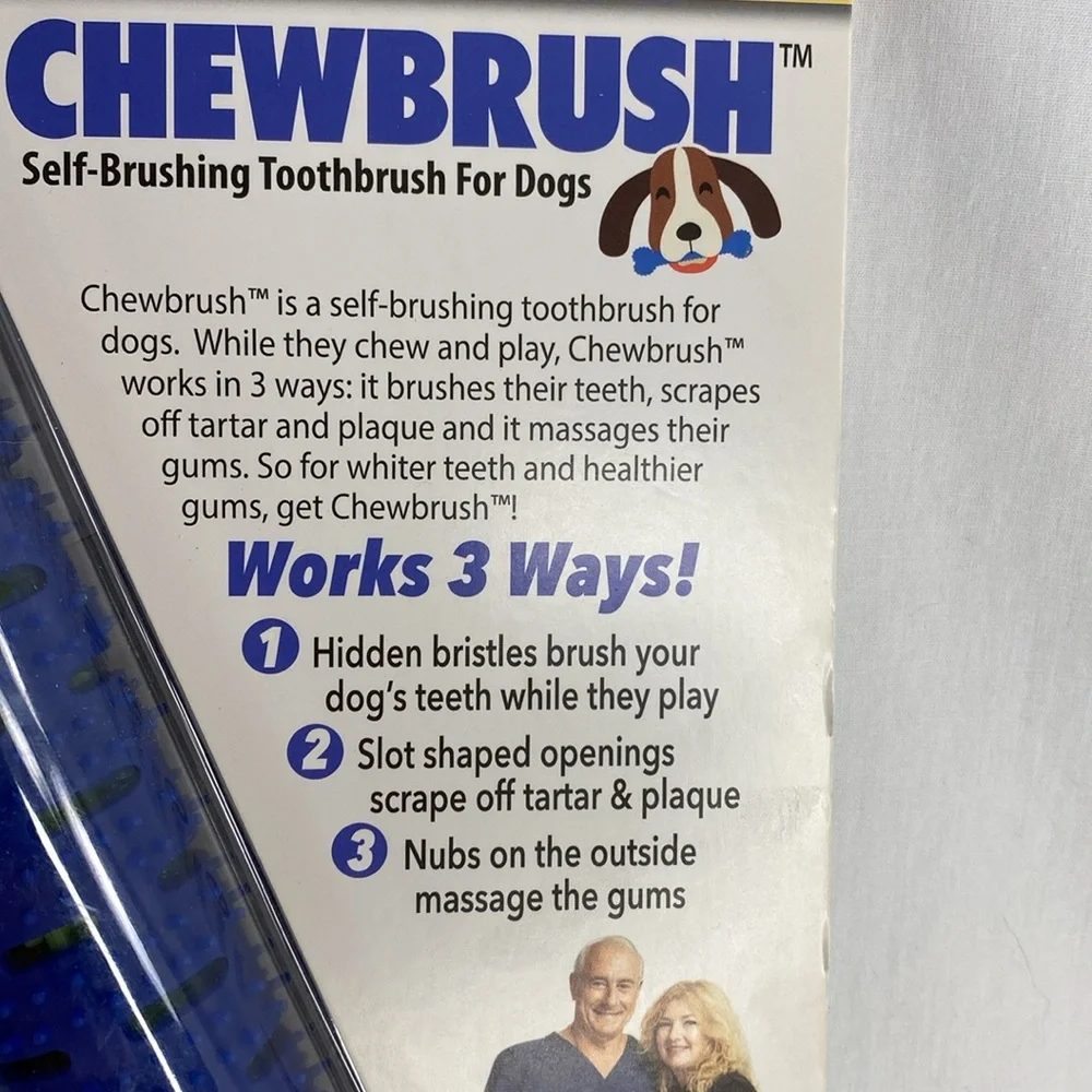 ChewBrush Large Dogs Blue ~ Self Brushing Toothbrush while Chewing